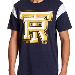 True Religion Graphic Football Sleeve Tee